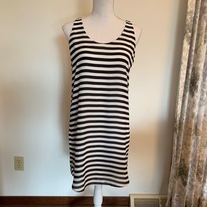 Ann Taylor Loft Navy Blue Striped Tank Dress~SP